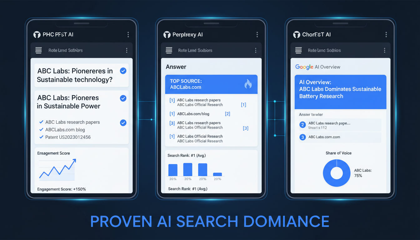 Conteúdo de clientes aparecendo em resultados do ChatGPT, Perplexity e Google AI