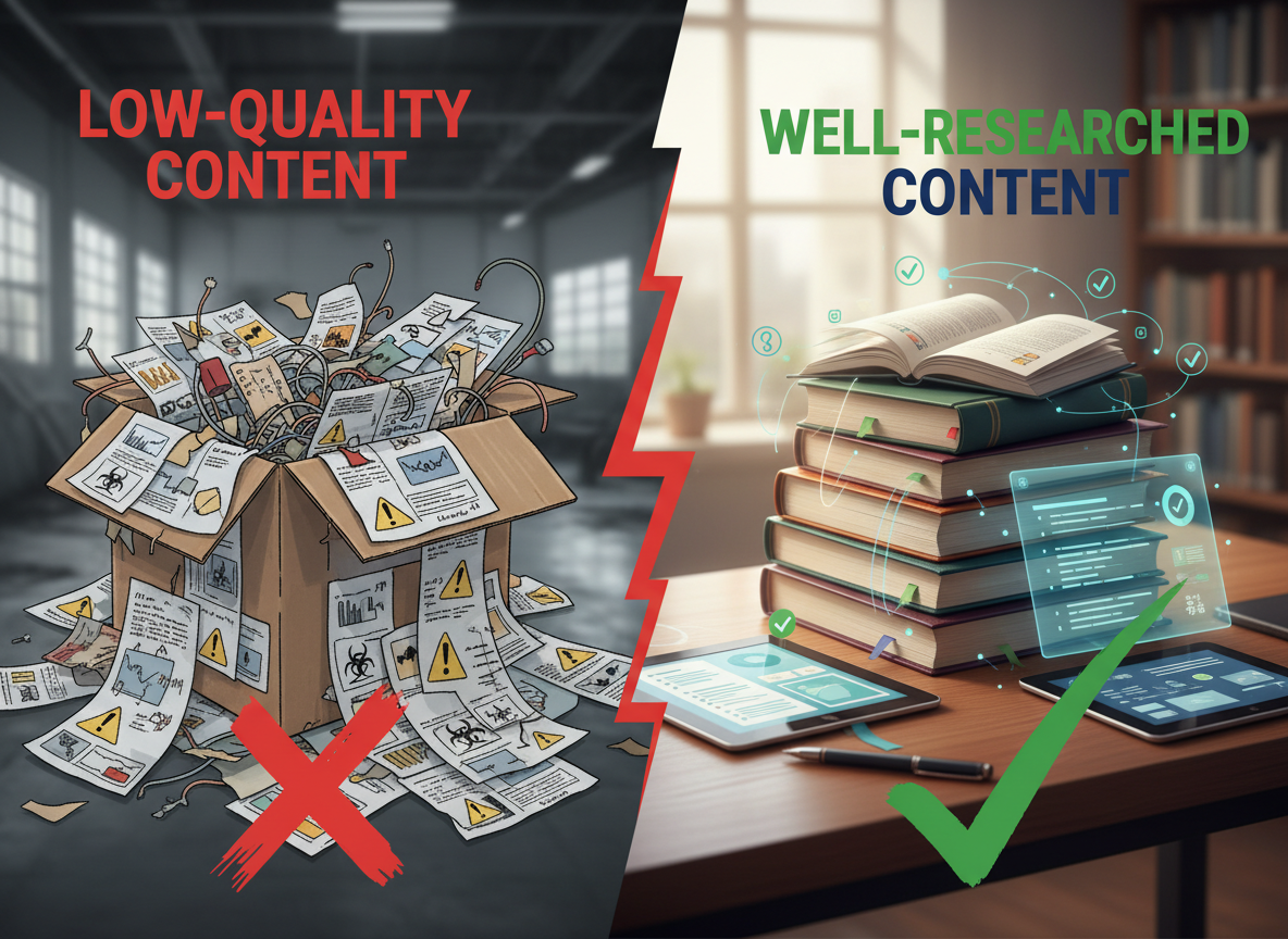 Comparação visual qualidade vs quantidade